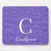 Paars Glitter Sparkle Glam Monogram Muismat (Voorkant)