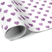 Paars Glitter Tiny Heart Patterned Wrapping Paper Cadeaupapier (Rol Hoek)