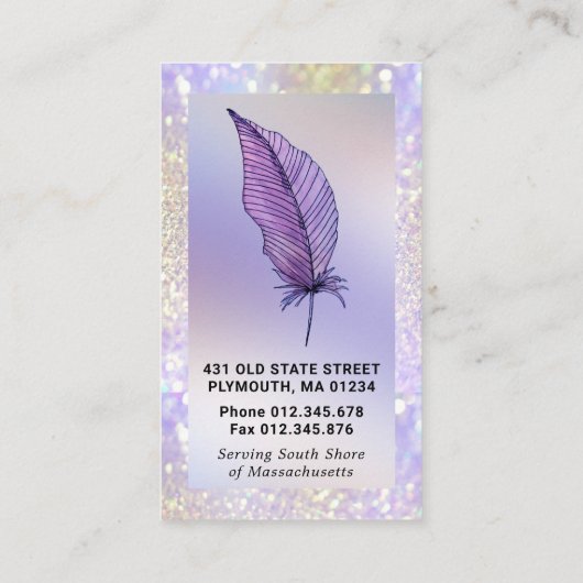 Paars Glitter van de notarisondertekenaar Visitekaartje (Achterkant)