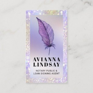 Paars Glitter van de notarisondertekenaar Visitekaartje