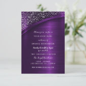 Paars Glitter Vrijgezellenfeest Birthday Sweet 16t Kaart (Staand voorkant)