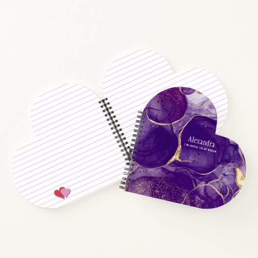 Paars Glitteragaat met bevestigende werking Notitieboek (Binnen)