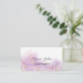 Paars glittergoud waterverf Visitekaartje (Staand voorkant)