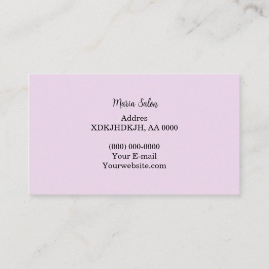 Paars glittergoud waterverf Visitekaartje (Achterkant)