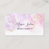 Paars glittergoud waterverf Visitekaartje (Voorkant)