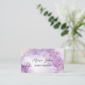 Paars glittergoud waterverf Visitekaartje (Staand voorkant)