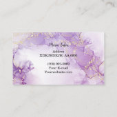 Paars glittergoud waterverf Visitekaartje (Achterkant)