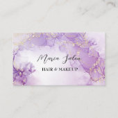 Paars glittergoud waterverf Visitekaartje (Voorkant)