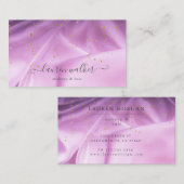 paars glittersatijnmateriaal visitekaartje (Voorkant / Achterkant)