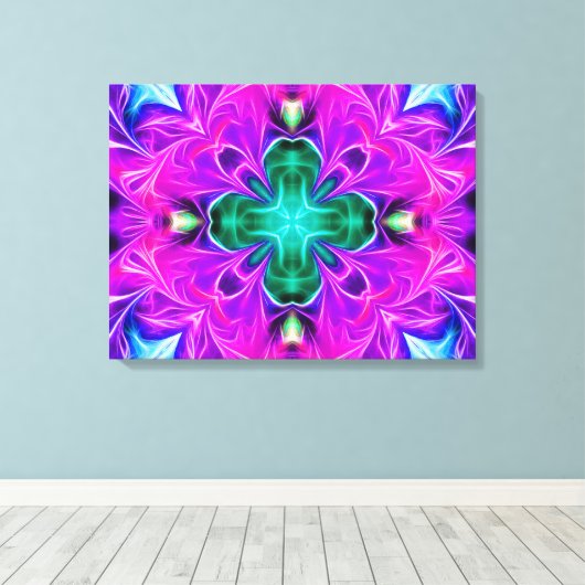 Paars gloeien Abstract Canvas Afdruk (Insitu (Houten vloer))