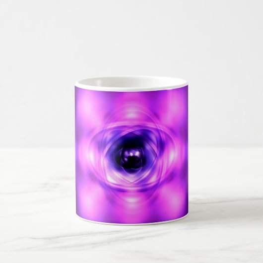 Paars gloeiend atoom koffiemok (Center)