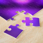 Paars gloeiend atoom legpuzzel (Zijkant)