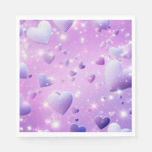 Paars Glowing Hart Servet