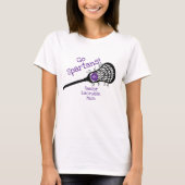 Paars Go Team Lacrosse mama T-shirt (Voorkant)