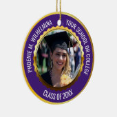 Paars Gold 2 Foto Afstuderen Klasse 2023 Keramisch Ornament (Rechts)