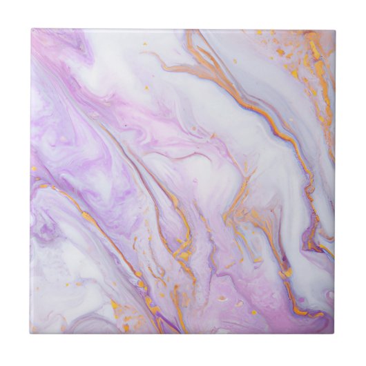Paars Gold 3 marmer Stenen keramische Tegel Tegeltje (Voorkant)