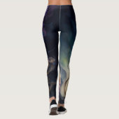 Paars Gold Abstracte rook gevild | LEGGINGS (Achterkant)