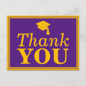 Paars Gold Afstudeerder Pet Hartelijk dank Briefkaart (Voorkant)