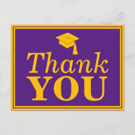 Paars Gold Afstudeerder Pet Hartelijk dank Briefkaart