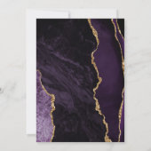 Paars Gold Agate Dark 70th Birthday Party Kaart (Achterkant)