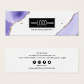 Paars & Gold Agate Earring Logo Display Mini Visitekaartjes (Voorkant /achterkant)