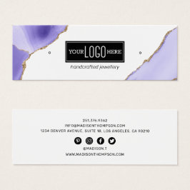Paars & Gold Agate Earring Logo Display Mini Visitekaartjes