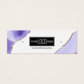 Paars & Gold Agate Earring Logo Display Mini Visitekaartjes (Voorkant)