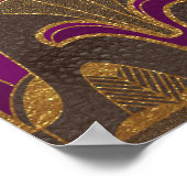 Paars Gold Art Deco Afdrukken 50e verjaardag Poste Poster (Hoek)