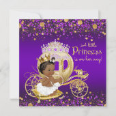 Paars Gold Baby shower van de Afrikaanse Amerikaan Kaart (Voorkant)