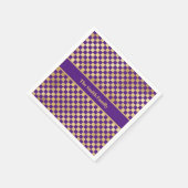 Paars Gold Checkered Paper Napkin Servet (Hoek)