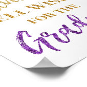 Paars Gold Confetti Advies voor Afstuderen aanmeld Poster (Hoek)