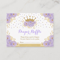 Paars Gold Crown Princess Baby Girl Diaper Raffle