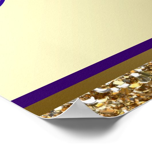 Paars Gold Elegant Event Welkomstteken Poster (Hoek)