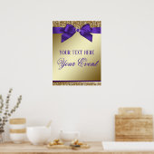 Paars Gold Elegant Event Welkomstteken Poster (Keuken)