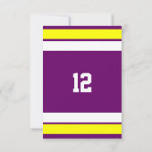 Paars Gold en White Team Birthday Uitnodiging (Achterkant)