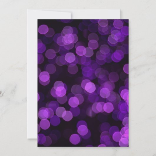 Paars Gold Faux Glitter Lights Sweet 13 verjaardag Kaart (Achterkant)