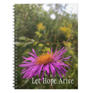 Paars Gold Flower Inspirerend Hope Quote Notitieboek