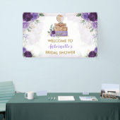 Paars Gold Flower Travel Vrijgezellenfeest Welkom Spandoek (Beurs)