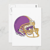 Paars Gold Football Helmet Briefkaart (Voorkant / Achterkant)