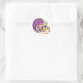 Paars Gold Football Helmet Ronde Sticker (Tas)