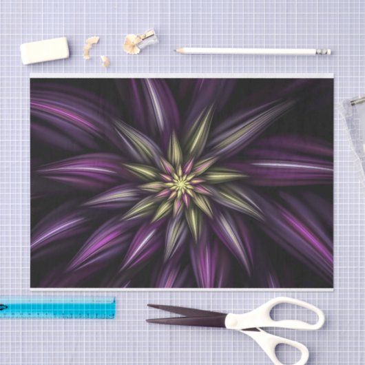 Paars Gold Fractal Flower Paper Tissuepapier (Craft)