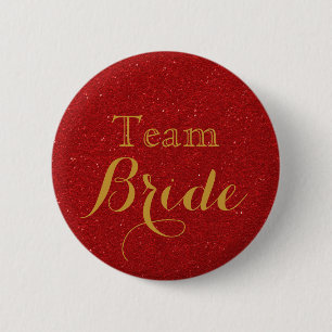 Paars Gold Glitter Faux Foil Weddensteam Bride Ronde Button 5,7 Cm