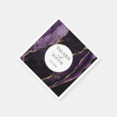 Paars Gold Glitter Marble Wedding Napkins Servet (Hoek)