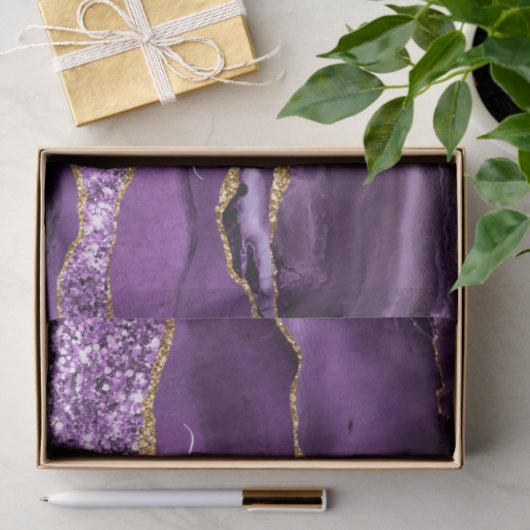 Paars Gold Glitter, papier met aangepaste naam (Geschenk)