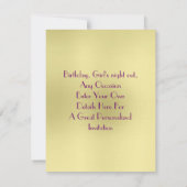 Paars Gold Glitzy Girly Bubble Shoe Kaart (Achterkant)