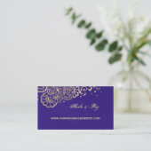 Paars Gold Henna Wedding Website Visitekaartje Informatiekaartje (Staand voorkant)