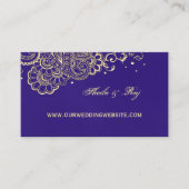Paars Gold Henna Wedding Website Visitekaartje Informatiekaartje (Voorkant)