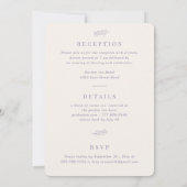 Paars Gold Leaf All in One Rsvp Photo Weddenschap  Kaart (Achterkant)