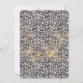 Paars Gold Leopard Print Baby shower Kaart (Achterkant)