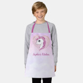 Paars Gold Magical Unicorn, speciaal gepersonalise Schort (Gedragen)